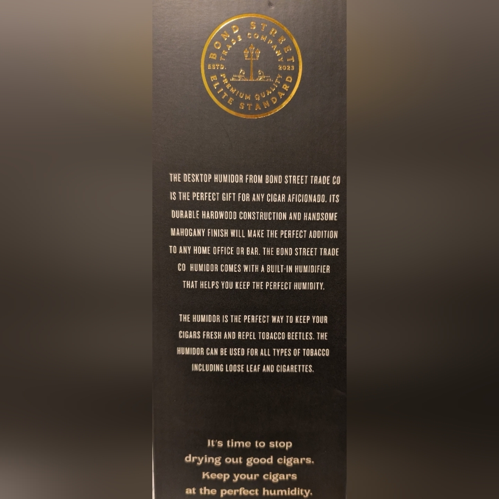 Bond Street Desktop With Built-in Humidor Cigar Case Brand New In Box - Picture 7 of 16